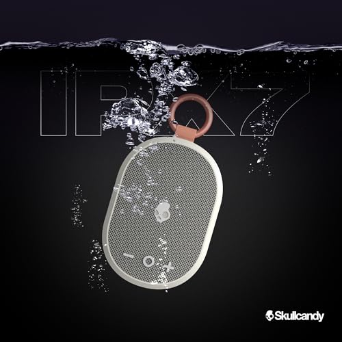 Image of Skullcandy Kilo Wireless Bluetooth Speaker - IPX7 Waterproof Mini Bluetooth Speaker with 24 Hour Battery, Downward Firing Passive Radiator, and True Wireless Pairing - Perfect for Outdoor (Bone)