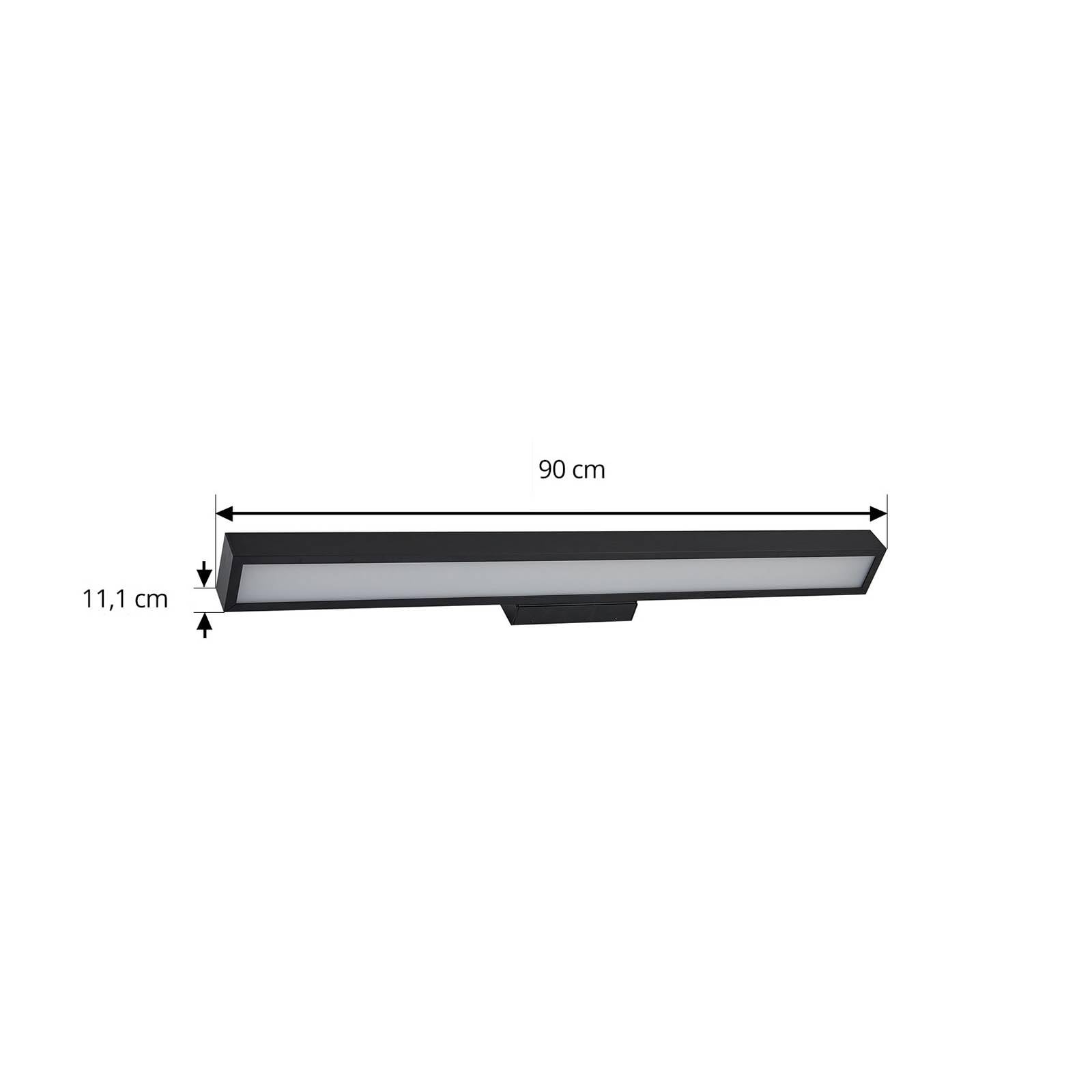 Lucande LED Wandleuchte, Wandlampe Bad Zafira (spritzwassergeschützt (Modern) in Schwarz aus Aluminium (1 flammig) - Wandleuchten Spiegelleuchte Badezimmer Wandbeleuchtung Badezimmerleuchte