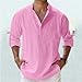 Long Sleeve Shirts for Men Fashion Summer Tops Casual Comfortable T Shirts Pink