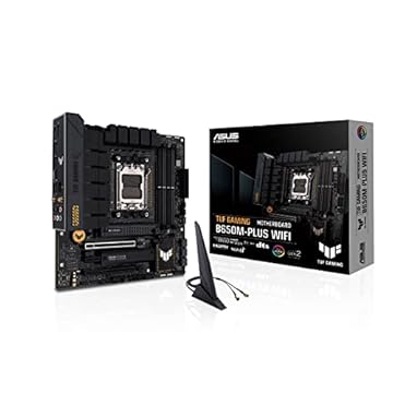 ASUS Placa-mãe para jogos TUF GAMING B650M-PLUS WiFi AM5 (LGA 1718) Ryzen 7000 mATX (14 estágios de energia, suporte PCIe® 5.0 M.2, memória DDR5, Ethernet de 2,5 GB, WiFi 6, suporte USB4® e