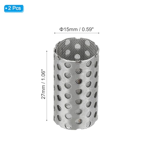 Image of PATIKIL 2pcs 15mm OD Strainer Mesh, 27mm H 80 Mesh Screen Y Shaped Strainer Filter Valve Mesh Screen 304 Stainless Steel Double Layer Strainer Mesh for Debris Pump Water Oil Separation
