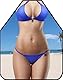 WOO GIRL Kochschürze mit 3D Effekt - wasserabweisend 73x57 cm mit Nackenband zum Umbinden (BIKINI)
