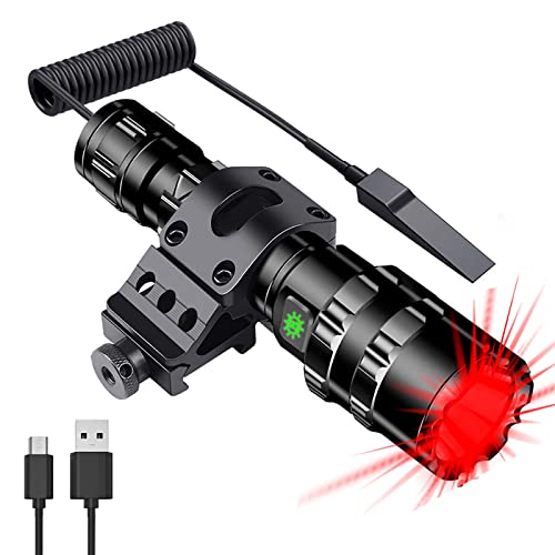 Red Light Tactical LED Flashlight Hunting Hog Coyote Predator Lights
