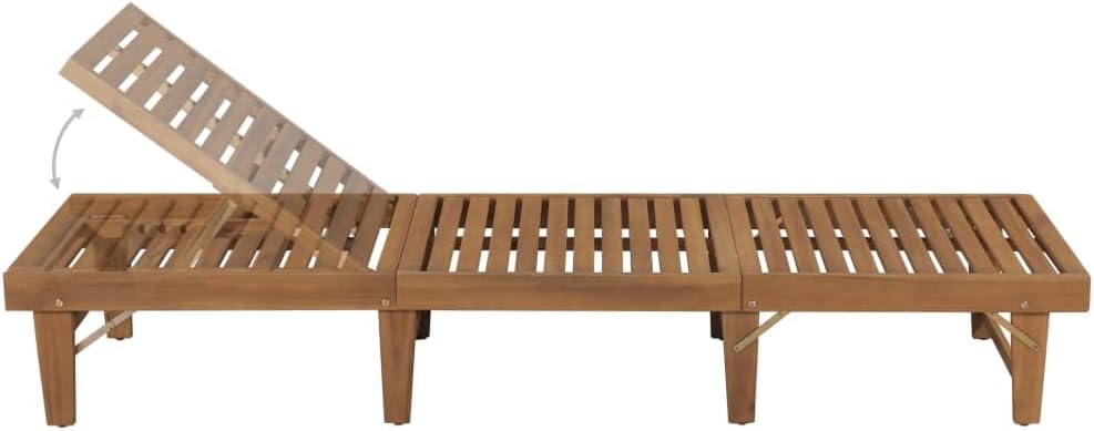 Folding Sun Lounger with Cushion,Backyard Chaise,Napping Loungers,Comfortable Loungers,Portable Loungers,Patio Lounge Chair,for Outdoor Sunbathing,Patios,Pools,Lawns,Camping,Solid Acacia Wood