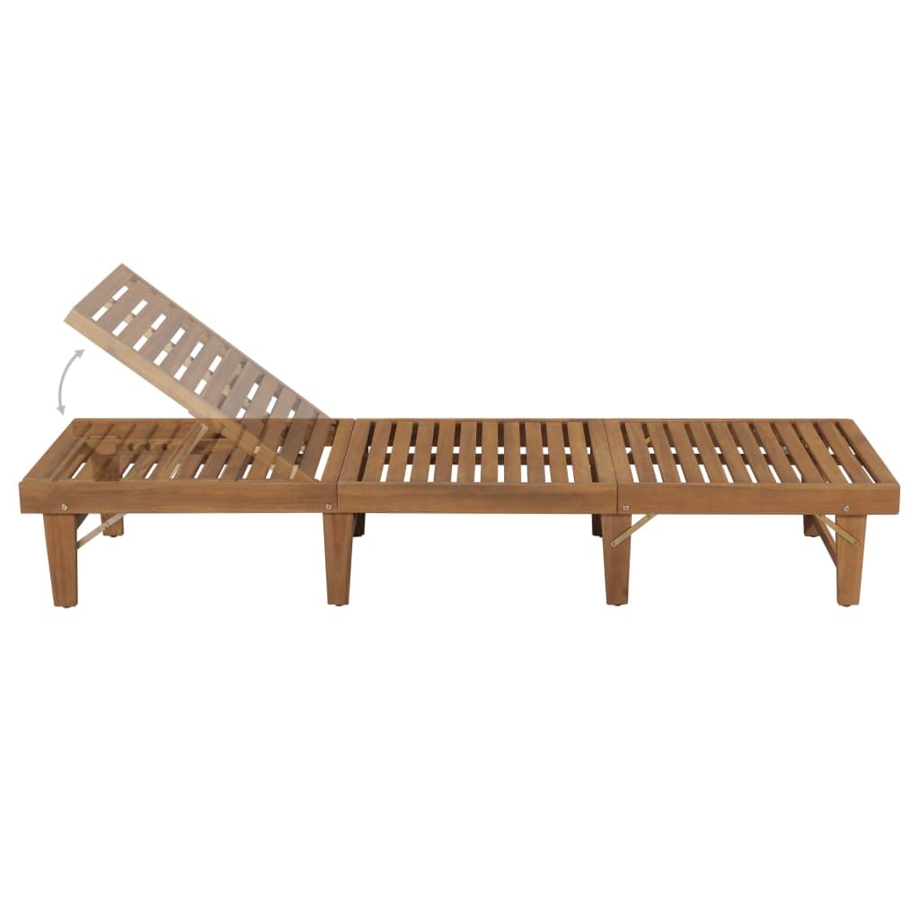 vidaXL Lettino Prendisole Pieghevole Rustico Sdraio Spiaggia Sedia a Sdraio Lettino da Giardino Arredamento Patio Esterni Massello Acacia