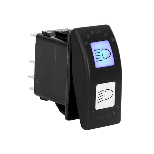 Interruptor de haz alto y bajo para Can-Am Commander Maverick MAX 1000, STD, XRS, interruptor de 6 pines de haz alto y bajo, 20 A 12 V, luz LED azul