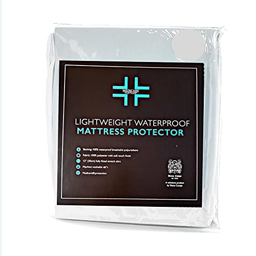 D&P Co Medicare Double Waterproof Mattress Protector Double Super-Soft Rustle Free Breathable Fabric 30CM Elasticated Skirt Quiet & Discreet Incontinence Aid for Children & Elderly