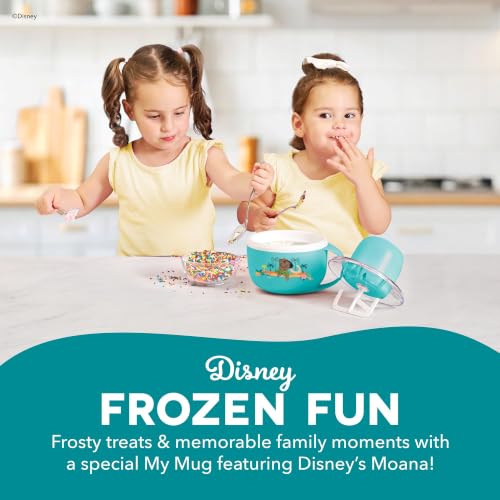 Image of Disney | Dash Moana My Mug Ice Cream Maker - Electric Countertop Soft Serve Ice Cream Machine, Single Serve Half-Pint Moana Mug with Ingredient Chute & Recipe Guide