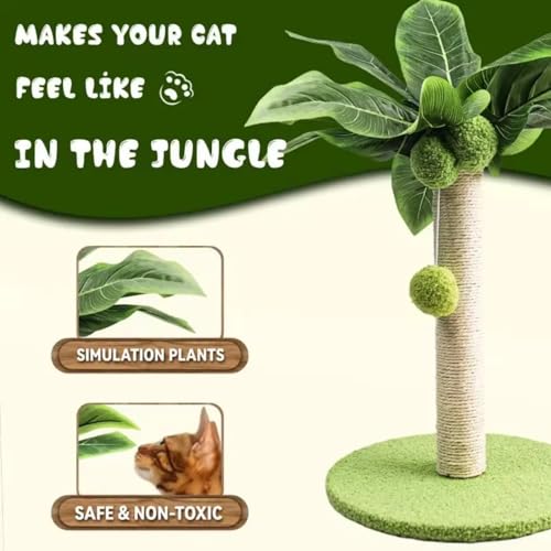 Generic 1005006259932555-RIVA Cat Scratching Post For Kitten Cute Green Leaves Cat Scratching Posts With Sisal Rope Indoor Cats Posts Cat Tree Pet Products thumb #1