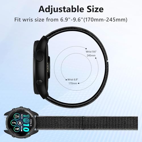 Correa De Nylon 22mm Para Garmin Vivoactive 45mm miniatura 5