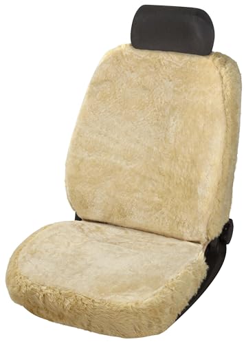 Funda de piel de cordero para coche WALSER Trish en color beige con tacto premium