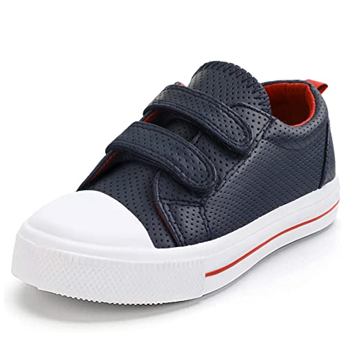 Image of KomForme Toddler Sneakers for Boys and Girls Cartoon Dual Hook and Loops Sneakers Baby Canvas Shoes | Comfortable, Lightweight