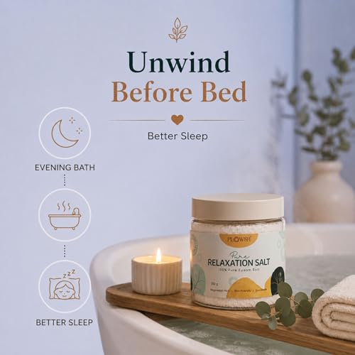 Image of 350gm Pure Epsom Bath Salt - Pack of 2 | 100% Premium Crystals For Relaxation, Muscle Comfort & Foot Care | Unscented Quick Dissolving Spa Soak Salt For Pedicure, Tired Legs & Body Wash