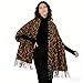Women Fashion Leopard Cashmere Feel Winter Scarf Soft Long Double-sided Style Tassels Oversize Warm Shawl Scarves Wraps