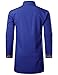 LucMatton Men's African Traditional Dashiki Luxury Metallic Gold Printed Mid Long Shirt Royal Blue Large