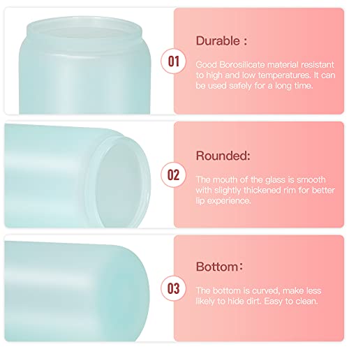 Agh 16Oz Sublimation Glass Cups Color Changing Cups With Bamboo Lids And Straws, 5 Pcs Beer Can Glass Straight Sublimation Glass Tumbler, Bpa-Free Glass Coffee Cups, Can Shaped Glass Cups #TOP5