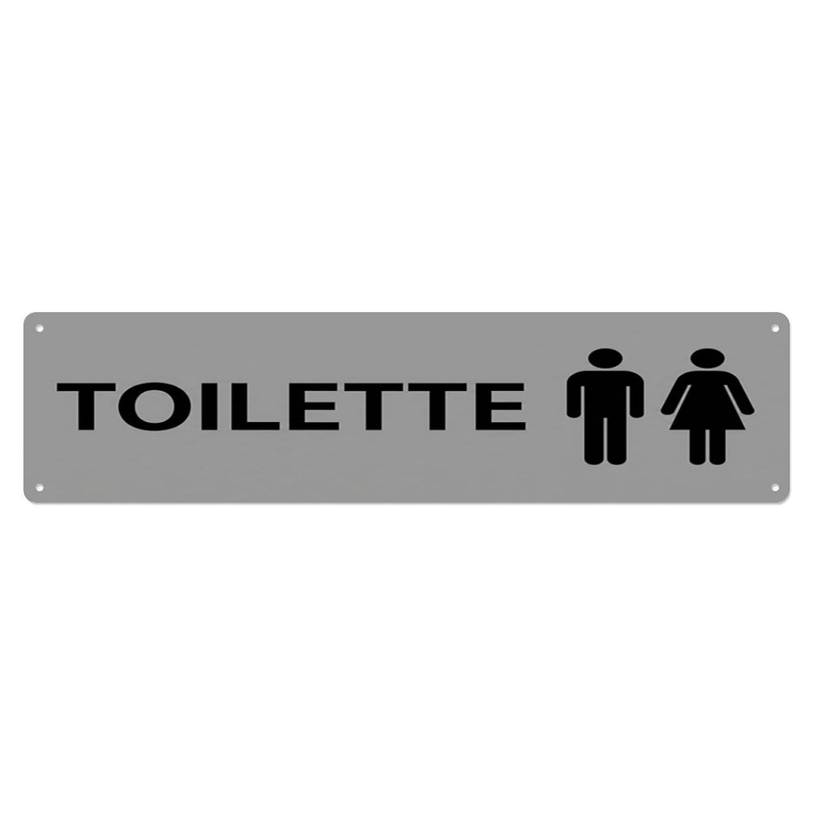 Sleek Bold Apartment Washroom 1 Toilet(WC) Door Metal Tin Skinny Sign Plaque Wall Decor for Cafe, Club Bar, Office, Home Garden Metal Poster 4x16Inch