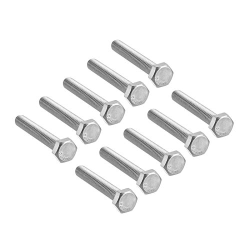 Image of 10 Pcs M8 Hex Bolt M8-1.25 x 50mm UNC Hex Head Screw Bolts A2-70(304) Stainless Steel Fully Threaded Hex Tap Bolts,Fully Threaded (M8 x 50mm)