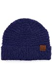 ScarvesMe Women Men Unisex Solid Color Boucle Yarn Soft Beanie Hat with Cuff