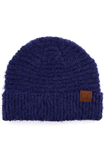 Scarvesme Women Men Unisex Solid Color Boucle Yarn Soft Beanie Hat With Cuff #TOP7