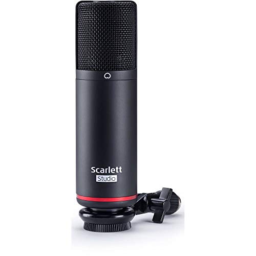 Image of Focusrite Scarlett 2i2 Studio 3rd Gen 2-in, 2-out USB Audio Interface with Microphone & Headphones, Tripod Mic Stand + Boom, Headphone Holder, Pop Filter & 2x XLR Cable Bundle
