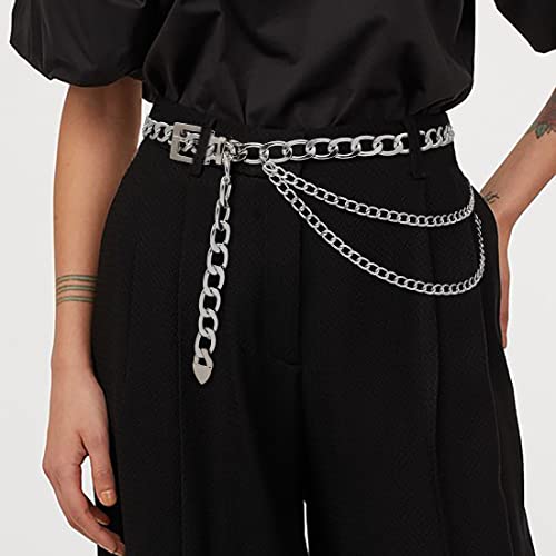 Punk Rock Metal Chunky Waist Chain Belt Buckle Type Belly Chain for Women2