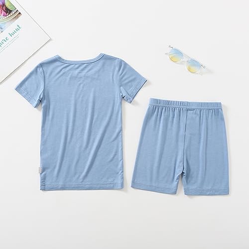 Jimonda Toddler Kids Girls Boys Pajamas Sets Soft Comfy Jammies Tencel Solid Raglan Sleepwear Pajamas Pjs 2pcs Set 18M-8Y4