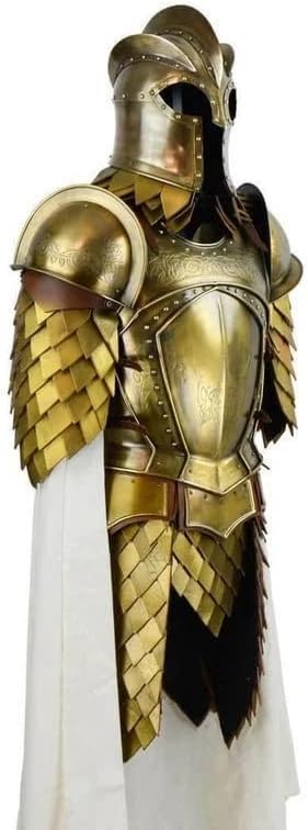 15th Century Battle LARP Warrior Kingsguard Traje de armadura de medio cuerpo, medio traje de caballero, maravilloso regalo para amantes de la Edad