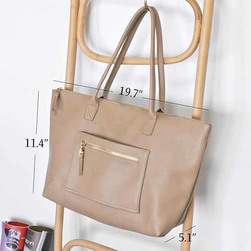Vegan Leather Tote with Sleeve