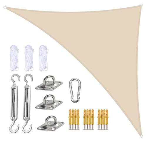 Voile d'ombrage triangulaire 5x5x7,1 m imperméable pour terrasse