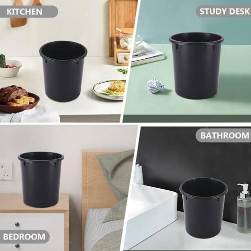 Image of Heart Home Pack of 2 Open-Top 5 Liters Dustbin for Bedroom, Bathroom & Kitchen | Durable & Portable Garbage Bin for Daily Household Use | Dustbin for Office /Small Spaces | Black