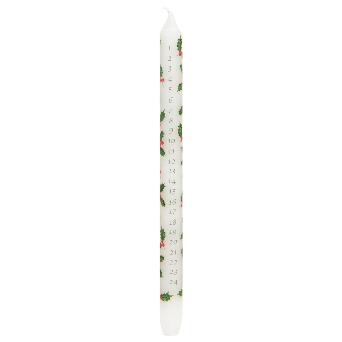 Talking Tables Adventskerze Mistelzweig – 30 Cm Hoch, 2,2 Cm Breit, Mit Zahlen 1–24, Bis 7h Brenndauer