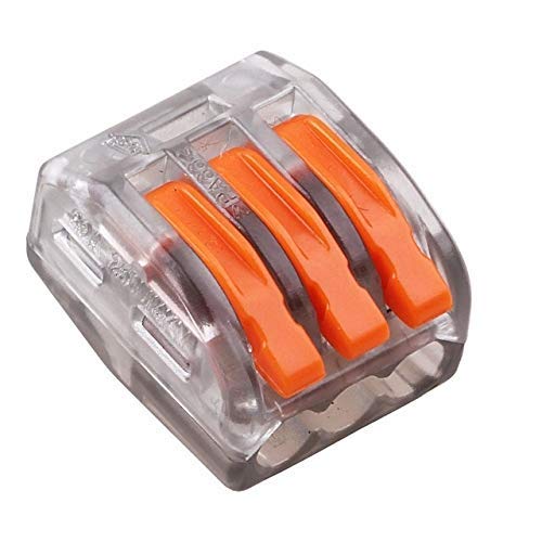Rpi shop - Push-in Conductor Terminal Block, Wago Type Connector, LEVER-NUTS 3 Conductor Compact Connectors Pack of 5 Pcs