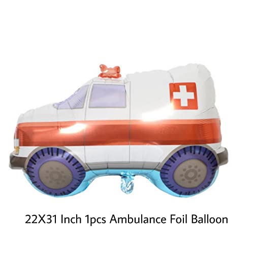 Image of Party Decorz Ambulance Foil Balloon Big Size(22X31 Inch,1 Pcs) Vehicles /Transportation Foil Balloon For Children Birthday Party Decoration
