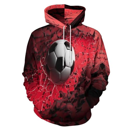 Sweat-shirt imprimé 3D football punk pour des sorties stylées en couple