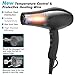 1875W Professional Salon Hair Dryer for Fast Drying, Low Noise Negative Ion Blow Dryers,Pro Styler Hairdryer with Diffuser,Concentrator,Comb (Frosted Black)