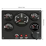 Boat-Instrument-Panel-4000RPM-Marine-Switch-Panel-Tachometer-Fuel-Level-Water-Temperature-Oil-Pressure-Meter-Voltmeter-5-Dash-Gauge-Set