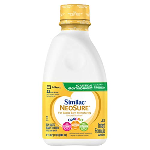 Similac NeoSure Infant Formula with Iron, For Babies Born Prematurely, Ready-to-Feed bottles, 1