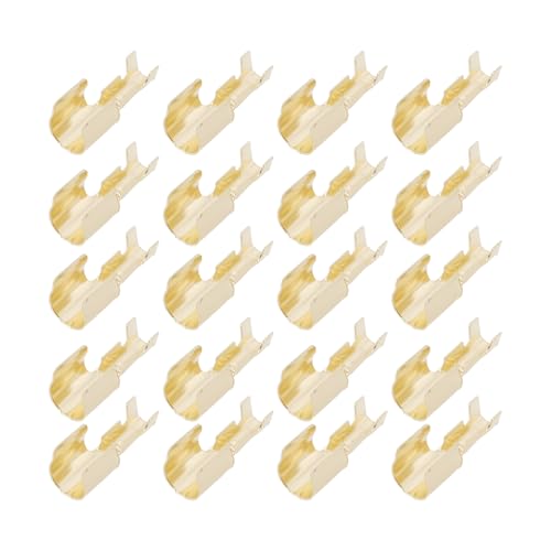 EMSea 50 Stück 6 X 30 Mm Glassicherungshalter-Clips Anschlüsse Messing-Sicherungshalter Knopfkontakt Messing-Sicherungshalter-Clip für Auto 6 X 30 Mm 6 X 33 Mm Glassicherung