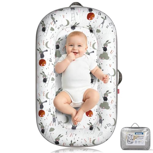 Image of BUTOA Baby Lounger - Breathable Soft Baby Nest, Portable Infant Support Cushion Tummy Time Mat for 0-24 Months, Infant Lounger for Home and Travel, Ideal Newborn Babies Essentials Baby Shower Gifts