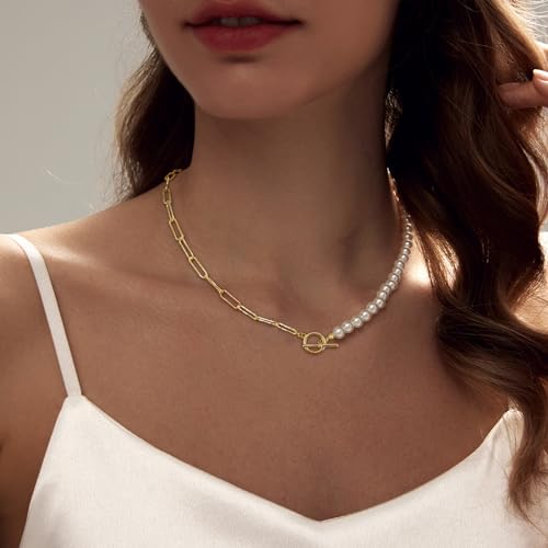 Image of Zeffy Pearl Necklace 4MM /6MM /8MM Dainty Round Imitation Pearl Choker Necklace Wedding Pearl Necklace Delicate Jewelry for Women Simple Bridesmaid Jewelry Gifts