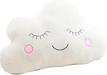 ELONEL Soft Plush Star Pillow Moon Cloud Fresh Cushion Bed Pillow Home Office Sofa car seat Cushion Party Supplies Clouds 21.5 * 17.7 inch 55 * 45 cm, White