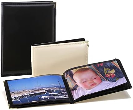 Kenro Pack of 2 Ivory Leather Look Mini Photo Album for 36 photos 7.5x5 inch / 19x13cm with Gilt Corners Portrait Photographs, Carlton Series Carlton Series APL151IV