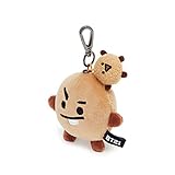 BT21 Official Merchandise by Line Friends - SHOOKY Character Plush Keychain Handbag Accessory for Women, Brown