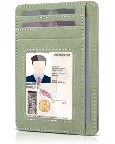 Image of Teskyer Slim Minimalist Wallet for Men, RFID Front Pocket Card Holder | Ultra Slim Front Pocket Design, 8 Card Slots, RFID Protection, Smooth Faux Leather for Everyday Carry