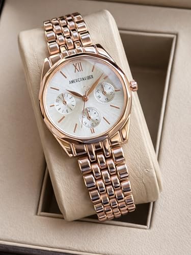 Image of AMERICANVIBER Rose Gold Women Watches | Girl Watch | Watch for Women | Diamond Studed | Premium Design | Trendy Fashionable | Under 499