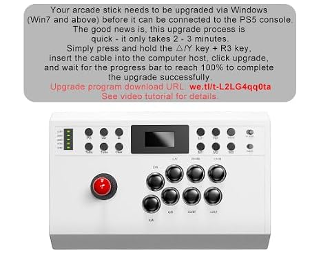 LENISUOLE Wired Arcade Stick Compatible with PS5/PS4/PC/, for PS5 Fight Stick with Programming Function, Turbo Function, 9.8FT Braided Cable Fight Stick