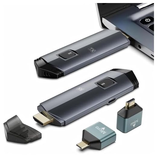 2025 Upgraded Wireless HDMI Transmitter and Receiver 4K, Portable Wireless HDMI Extender Kit 100FT, 2.4G/5G Plug & Play, Streaming from Laptop/PC/TV Box/Camera to Monitor/Projector/HDTV (Black)