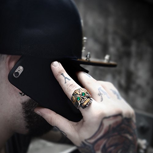 Image of Genuine Stainless Steel Ring Jewelry for Men Fashion Punk Biker Skull Rings