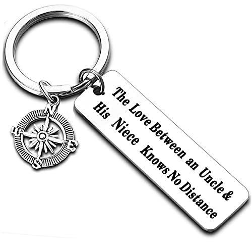 Long Distance Relationships Gifts For Uncle Niece Nephew Uncle Gifts Niece Keychain Nephew Keyring Charms Key Chains (The Love Between An Uncle & His Niece Knows No Distance)